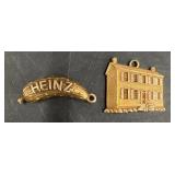 2 Vntg 10KT Gold Charms ï¿½ Heniz Pickle, Service