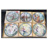 6 Vntg Decorative Asian Plates Traditional Imagery