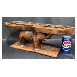 Wood Elephant-Base Mancala Game Board Wood Elephant-Base Mancala Game Board