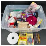 Tub of Assorted Ribbons & Craft Supplies Tub of Assorted Ribbons & Craft Supplies