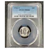 1942-S�Mercury Dime PCGS MS66 Certified 1942-S�Mercury Dime PCGS MS66 Certified