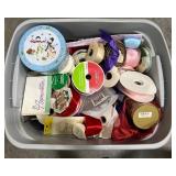 Storage Bin Full of Assorted Crafting Ribbon Storage Bin Full of Assorted Crafting Ribbon