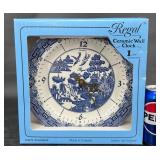 Churchill Blue Willow Regal Ceramic Wall Clock Churchill Blue Willow Regal Ceramic Wall Clock