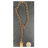 Antique 9KT Gold Pocket Watch Chain & Fob