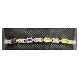 Sterling Silver & Multi-Colored Gemstone Bracelet