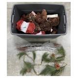 35 Gal Tub of Decor Pine Cones, Holiday Garlands+ 35 Gal Tub of Decor Pine Cones, Holiday Garlands+