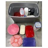 Tub full of Assorted Plastic Storage Containers Tub full of Assorted Plastic Storage Containers