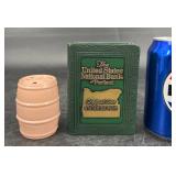2 Vntg Coin Banks ï¿½ Barrel, Bank of Portland Book