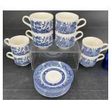 8 Churchill Blue Willow Cup & Saucer Sets 8 Churchill Blue Willow Cup & Saucer Sets