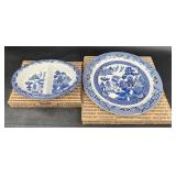 Churchill Blue Willow Serving Plate & Divided Dish Churchill Blue Willow Serving Plate & Divided Dish
