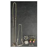 Vntg Jewelry Lot ï¿½ Monet, Rhinestone, Screwback