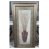 Framed Art Print w Vase & Stalks Design Framed Art Print w Vase & Stalks Design
