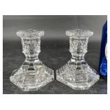 Pair Waterford Crystal Hexagonal Candlesticks