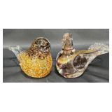 2 Art Glass Birds ï¿½ Fifth Ave Crystal +