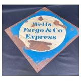 Vntg 1960ï¿½s Reproduction Wells Fargo Metal Sign