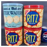 4 Vintage 1960ï¿½s-1970ï¿½s Cracker Biscuit Tins