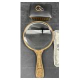 Antique Hand Held Mirror & Dresser Box