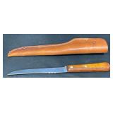 Case XX 6" Chromium Fish Knife w Leather Sheath Case XX 6" Chromium Fish Knife w Leather Sheath