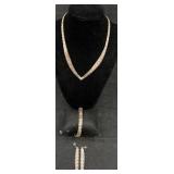 Sterling Silver Necklace, Bracelet & Earrings Set