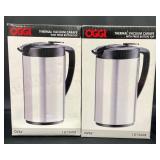 2 Oggi 34oz Stainless Steel Thermal Vacuum Carafes 2 Oggi 34oz Stainless Steel Thermal Vacuum Carafes