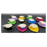 12 Vntg FS-Stas Romania Teacups Saucers Sets