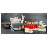 Vintage Ceramic Figurines, Vase, Teapot, Planter