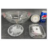 Lead Crystal Clock, Home Beautiful Bowl & Clock + Lead Crystal Clock, Home Beautiful Bowl & Clock +