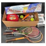 Croquet Set & Sports Equipment Lot w Rackets