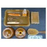 Vintage Vanity Dresser Set w Tray & Accessories