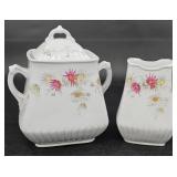 Powell & Bishop Ironstone Creamer w Sugar Bowl Powell & Bishop Ironstone Creamer w Sugar Bowl