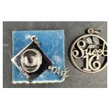 2 Wells Sterling Silver Charms ï¿½ Sweet 16 & Grad