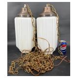 2 Vntg 1960�s Swag Lamp Lights from Portland Hotel 2 Vntg 1960�s Swag Lamp Lights from Portland Hotel