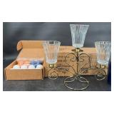 Candelabra Votive Candle Holder, Candles + Candelabra Votive Candle Holder, Candles +