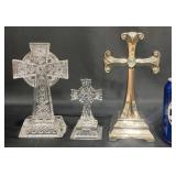 3 Crystal & Metal Crosses � Lennox, Silverplate 3 Crystal & Metal Crosses � Lennox, Silverplate