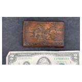 Vintage Japanese Engraved Metal Stamp Box Vintage Japanese Engraved Metal Stamp Box