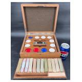 Poker Chip Set w Storage Box of Playing Cards Poker Chip Set w Storage Box of Playing Cards