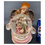 Angel Figurine w Nativity Scene Musical Snow Globe Angel Figurine w Nativity Scene Musical Snow Globe