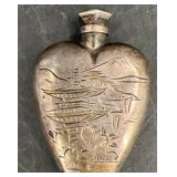 Antq .950 Silver Japanese Perfume Bottle w Wand