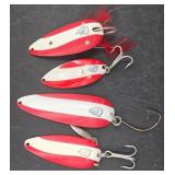 4 Vintage Devil Dog Fishing Spinning Lures