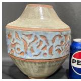 Glazed Clay Pottery Art Pot Vase Signed by Artist