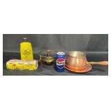 Vntg Copper Fondue Set & Sterno Heating Fuel