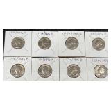 8 Bicentennial Quarters 1776-1976 D