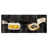 2 Fashion Cocktail Rings, Size 8