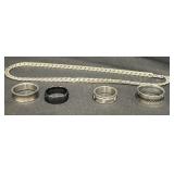 Stainless Steel Necklace & 4 Men