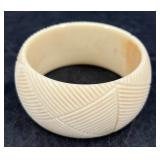 Italian-Made Carved Ivory Cuff Bracelet