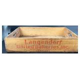 Vntg 1958 Langendorf United Bakeries Wooden Crate