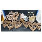Vintage Heart-Shaped Stick Wicker Decor Baskets