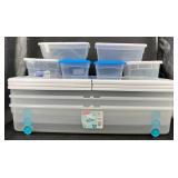 3 Rolling Under Bed Storage Bins, Shoe Boxes +