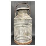 Vintage Metal Milk Can w Lid