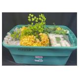 33 Gal Tub of Artificial Flowers & Greenery
